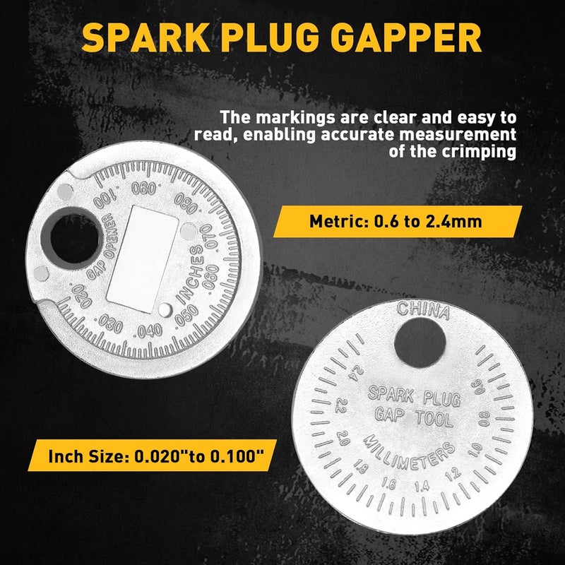 ELEAD 8-Piece 3/8" Drive Spark Plug Socket Set with Universal Joint, Spark Plug Gapper and 6" Extension Bar, SAE & Metric, 5/8", 3/4", 13/16", 14mm, 18mm, CR-V Sockets with Rubber Holding Rings - Image 5